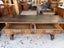 Vintage Solid French Oak Hall Table with Wrought Iron Details Carousel 5