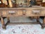 Vintage Solid French Oak Hall Table with Wrought Iron Details Carousel 16