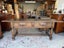 Vintage Solid French Oak Hall Table with Wrought Iron Details Carousel 6