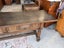 Vintage Solid French Oak Hall Table with Wrought Iron Details Carousel 17