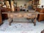 Vintage Solid French Oak Hall Table with Wrought Iron Details Carousel 8
