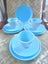 POOLE POTTERY 1960s THREE Gorgeous Blue and Grey Glossy TRIOS Carousel 2