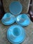 POOLE POTTERY 1960s THREE Gorgeous Blue and Grey Glossy TRIOS Carousel 3