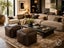 Moroccan Genuine Leather Ottoman Pouf Footstool - Chocolate Brown FREE DELIVERY. Carousel 2