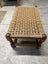 Natural Wooven Rope Cord Bench Footstool Oak Frame Carousel 3