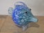 Large Vintage Blue Art Glass Fish Carousel 3