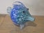 Large Vintage Blue Art Glass Fish Carousel 8