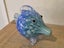 Large Vintage Blue Art Glass Fish Carousel 10