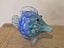 Large Vintage Blue Art Glass Fish Carousel 11