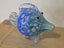Large Vintage Blue Art Glass Fish Carousel 12