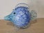 Large Vintage Blue Art Glass Fish Carousel 18