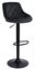 Breakfast Bar Stool Velvet Black color Carousel 1