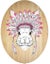 Tribal Bunny - Plywood Oval - Wall Art Carousel 1