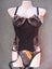 22c BLACK with reddy embroidery bustier & g string Carousel 1