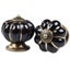 40mm Black Ceramic Drawer Knob with Bronze Lined Pumpkin Shape Carousel 4