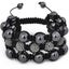 Unisex Bling Bracelet - Beads 3 ROW black Carousel 1