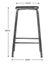 École Bistro Barstool 65cm - Gunmetal/Natural Top Carousel 4