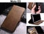 Moto E5 case leather wallet slim cow hide finish side magnet D brn Carousel 1