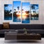X'MAS SALE FREE SHIPPING -Large 4 Piece Canvas Art Print - Sunset Tropical Ocean Carousel 2