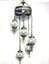 Turkish Mosaic Hanging Chandelier 5 globe White Carousel 4