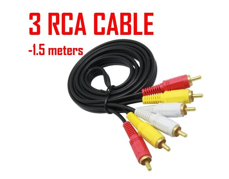 PTN 1.5m 3 RCA Red White Yellow Composite AV Audio Video Cable Gold Plated Carousel 1