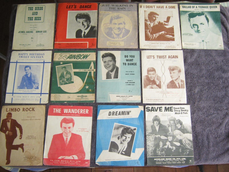 13 x Rock n Roll & Pop 1950s - 60s etc Sheet Music Carousel 1