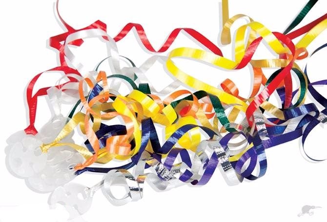 Balloon Ribbon And Seal - Pre-Cut X 50 Units - Gold Carousel 1