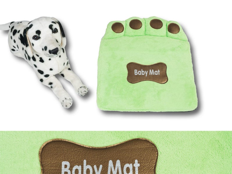Pet Bed Paw Shaped Mat 58x49cm Green Carousel 1