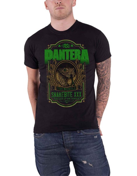 Pantera T Shirt Snakebite XXX Label Trendkill Band Logo new Official Mens Black Carousel 1