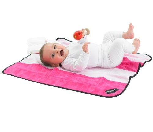 Play N’ Change Mats - Baby Pink / Cerise Carousel 1