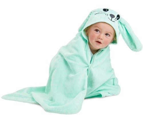 Kiddie Towels - Mint Rabbit Carousel 1
