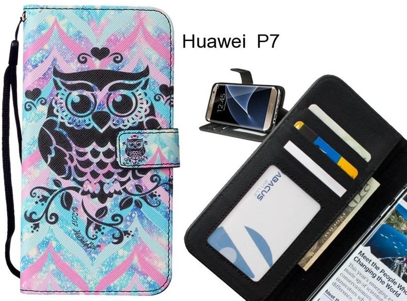 Huawei P7 case leather wallet case printed ID Carousel 1