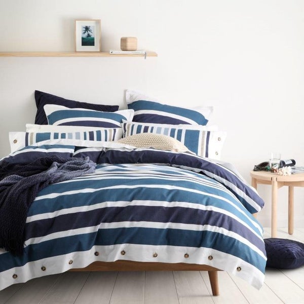 Hunter Navy Super King Bed Quilt Cover Set By Logan Mason Trade Me