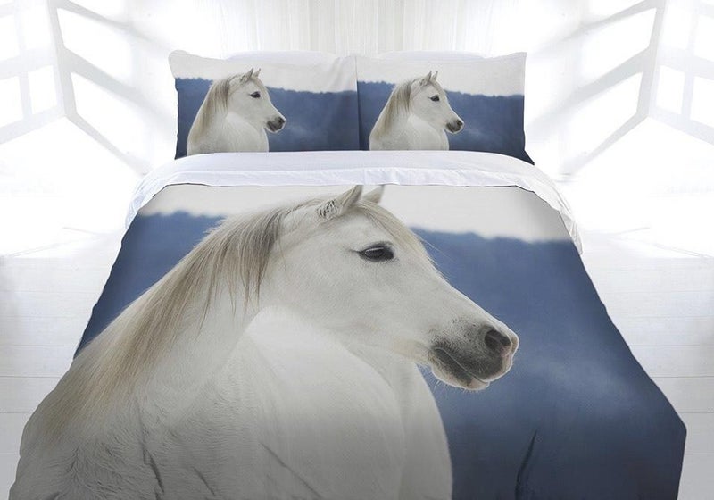 Snowy Horse Double Bed Quilt Cover Set Trade Me