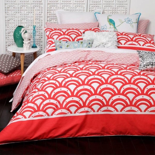 Zen Coral Double Bed Quilt Cover Set By Logan Mason Trade Me