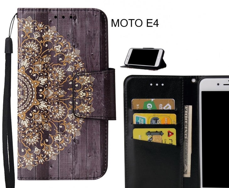 MOTO E4 Case wallet fine leather case printed Carousel 1