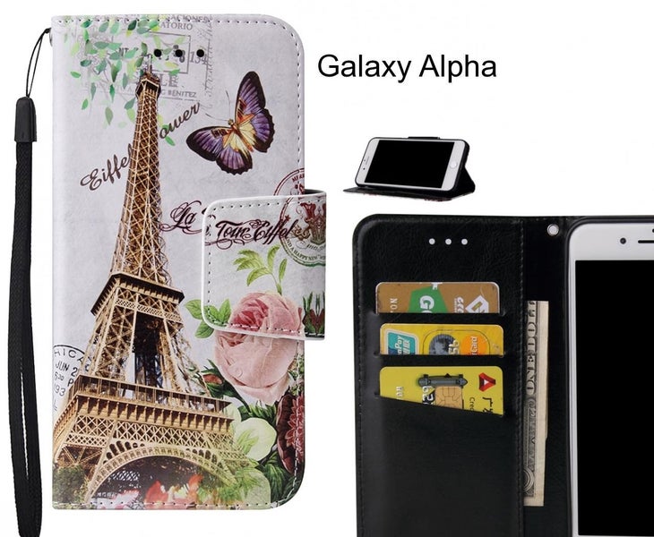 Galaxy Alpha Case wallet fine leather case printed Carousel 1