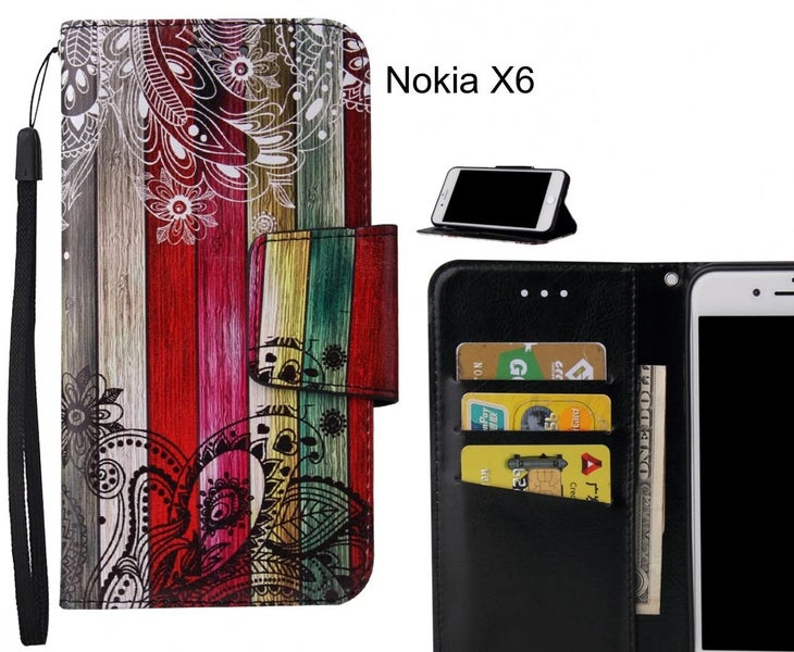 Nokia X6 Case wallet fine leather case printed Carousel 1