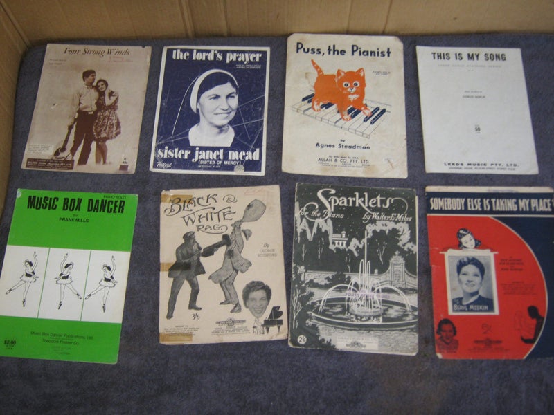 8 x Sheet Music Four Strong Winds & others retro to old Carousel 1