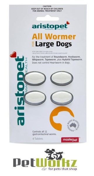 ARISTOPET LARGE DOG ALL WORMER 4 PACK (UP TO 20KG PER TABLET) Carousel 1