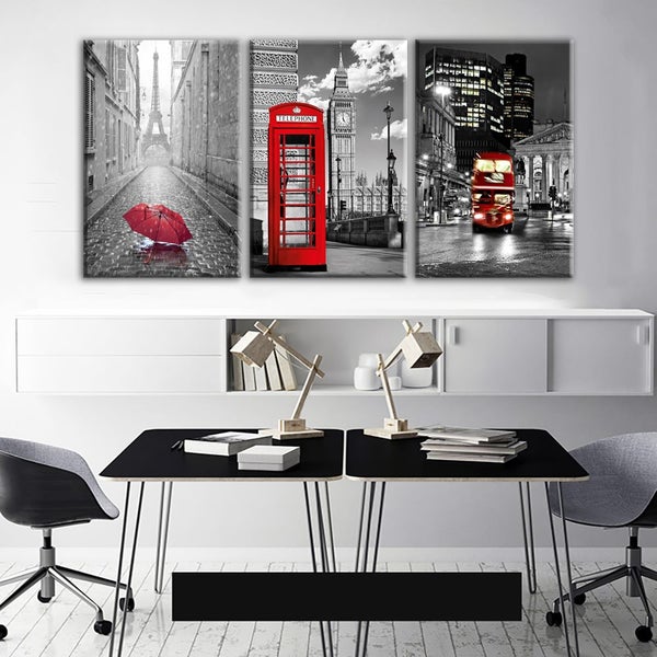 ON SALE FREE SHIPPING - 3 Piece Canvas Art Print - Paris Carousel 2