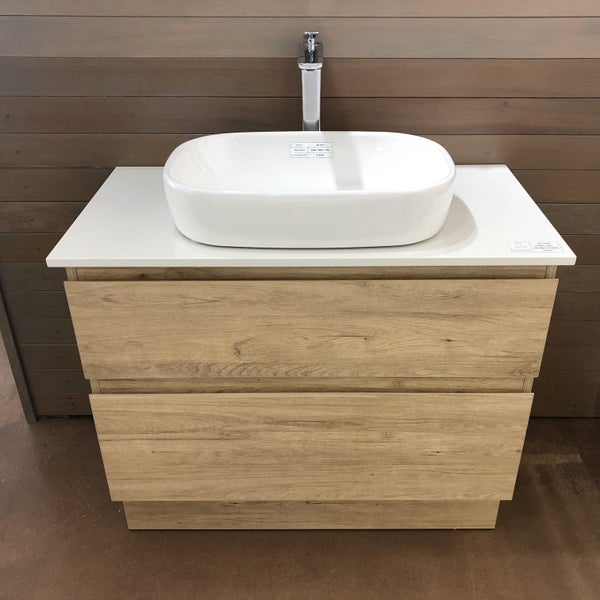 Floor Standing Plywood Vanity With Sit On Top Basin Gina 900k