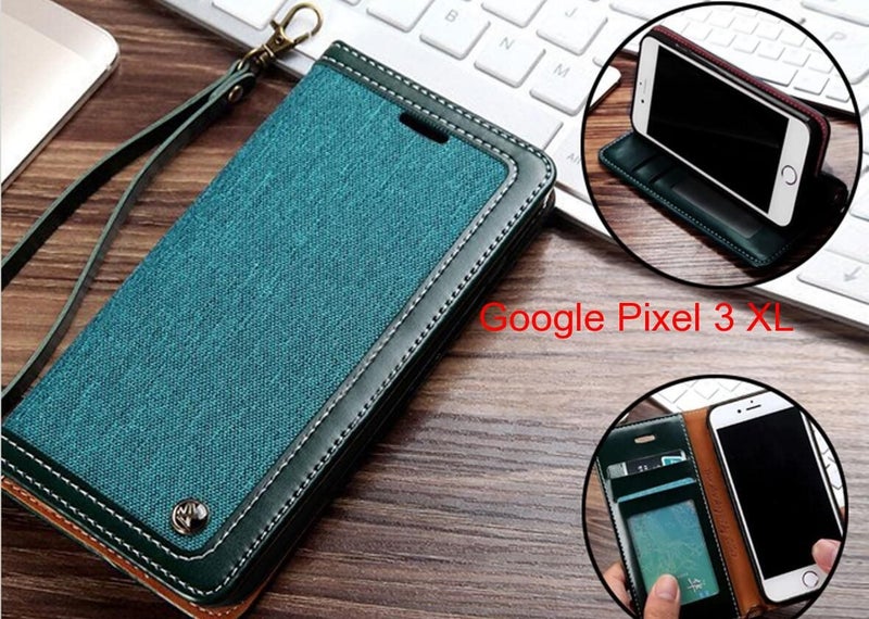 Google Pixel 3 XL Case Wallet Denim Leather Case Carousel 1