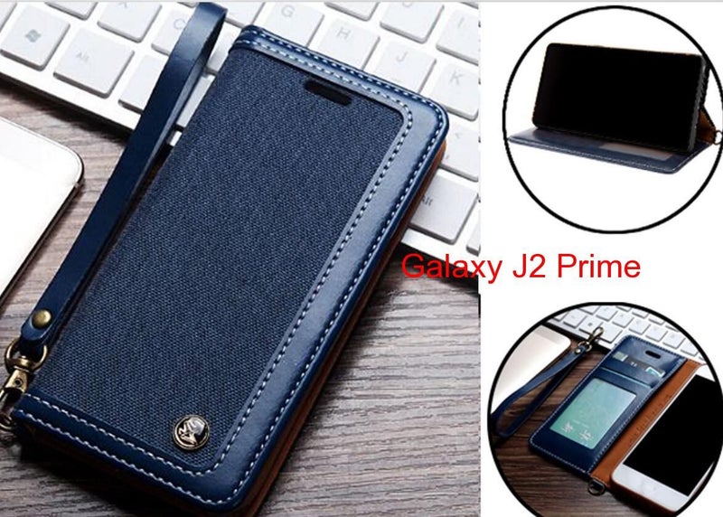 Galaxy J2 Prime Case Wallet Denim Leather Case Carousel 1