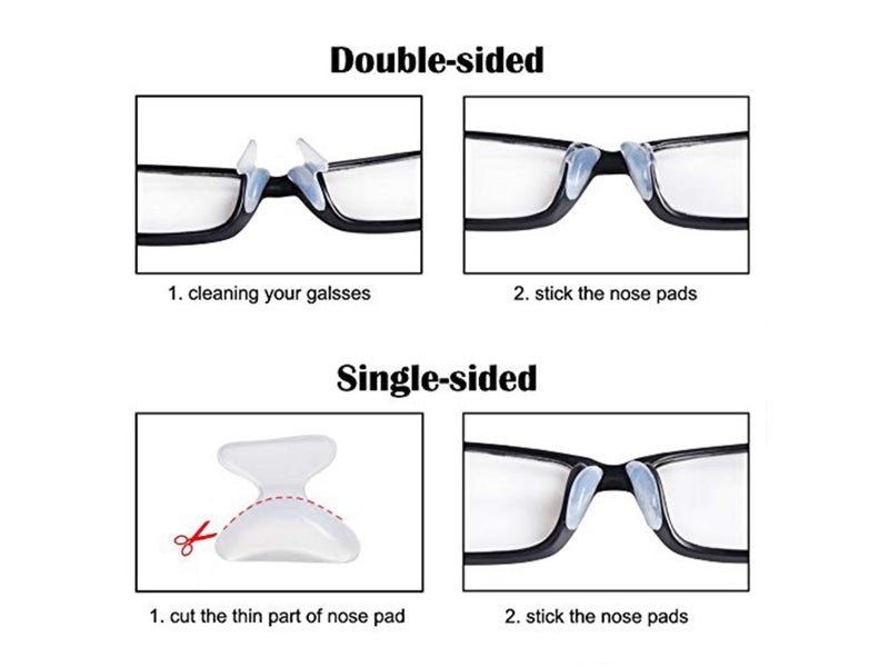 5 Pairs Anti-Slip Stick On Nose Pads for Glasses Eyeglass Sunglasses (Clear)62993530089986113
