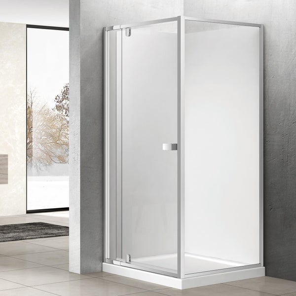 900mm Pivot Door Square Shower Enclosure Carousel 1