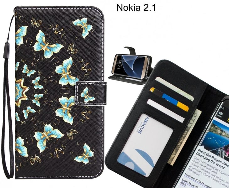 Nokia 2.1 case 3 card leather wallet case printed ID Carousel 1
