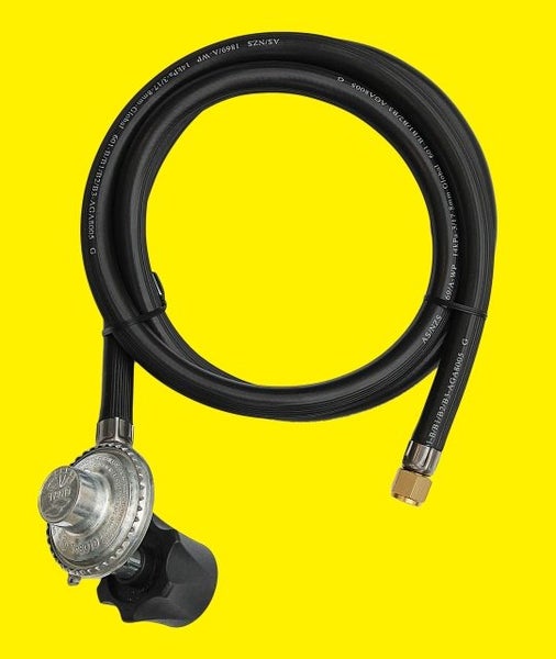 Gas Regulator and Hose 1.5m 3/8" Fitting LPG QCC Regulator with 1.5m Hose Carousel 1