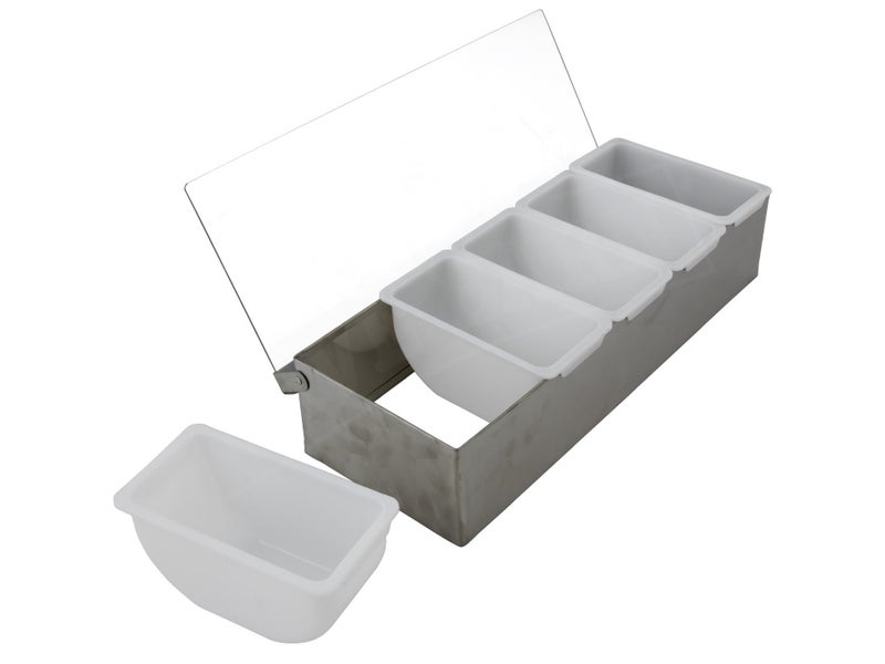 Plastic Storage Containers 5 Compartment TAPAS Bar Caddy Carousel 3
