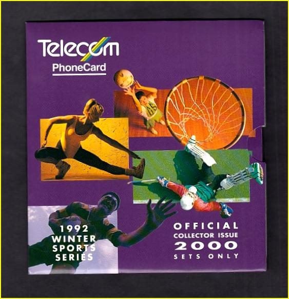 TELECOM PHONECARDS: Official Collector Issue - 1992 Winter Sports Series in pack Carousel 1